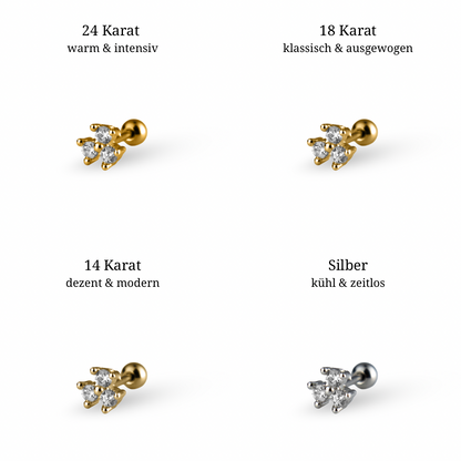 Triple Crystal Ohrstecker