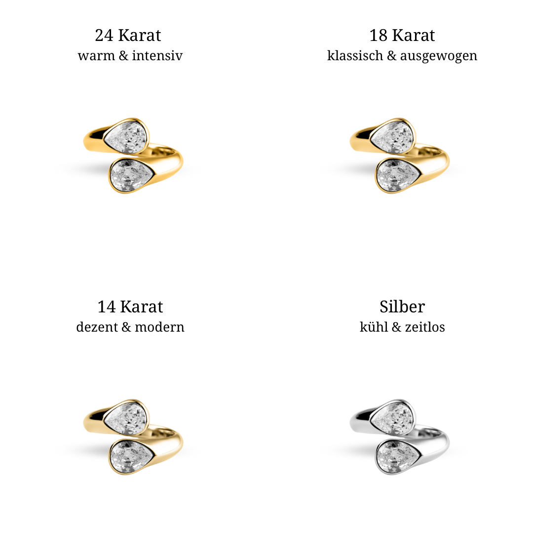 Twinning Teardrop Ring