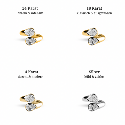 Twinning Teardrop Ring