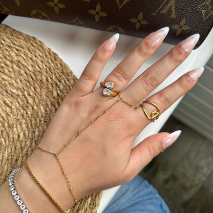 Twinning Teardrop Ring