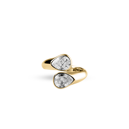 Twinning Teardrop Ring