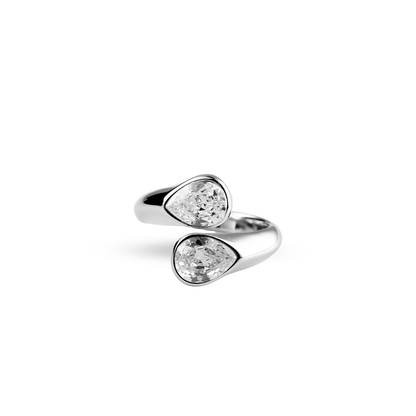 Twinning Teardrop Ring